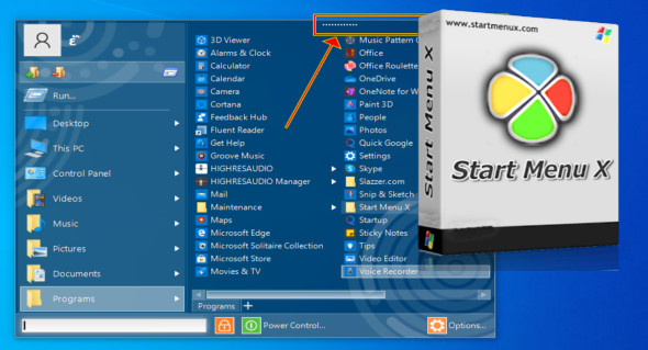 Start Menu X Pro 7.34 Free Download + Crack